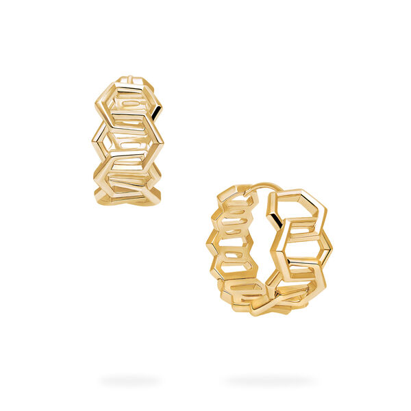 Yellow Gold Interlock Hoop Earrings